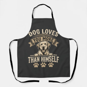 Tablier Le chien vous aime plus que lui-même vintage
