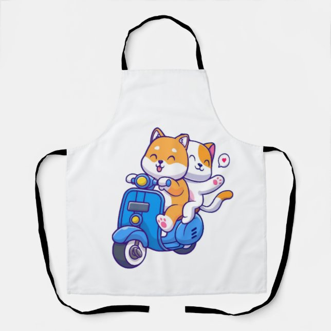 Tablier Le Couple de Shiba Mignon (Recto)