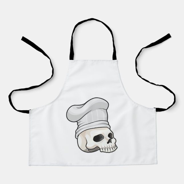 Tablier Le crâne cuisiné avec le casquette chef (Recto)