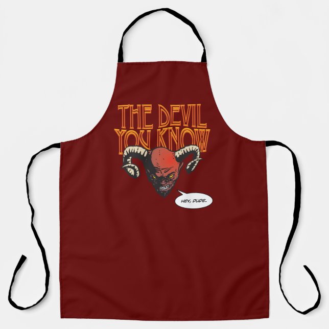 Tablier Le diable que vous connaissez Dk Red BG (Recto)