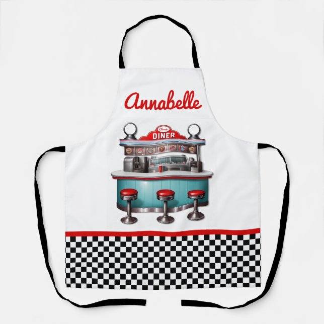 Tablier Le dîner des années 50 personnalise Apron (Recto)