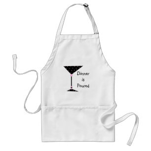 Tablier Le "dîner est" Martini versé a personnalisé le