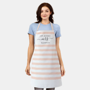 Tablier Le futur Mme Blush Pink Modern Stripes Script