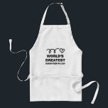 Tablier Le Grand Démon du monde<br><div class="desc">Le World's Greatest Daughter in law kitchen apron. Personalized cooking and baking aprons for women. White, beige or yellow color with cute heart drawing and bold typographiy. Fun Birthday vend idea for new family member. Add your own custom text optionally.</div>
