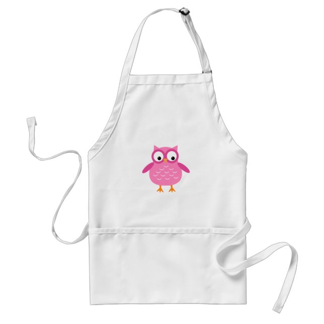 Tablier Le hibou rose mignon ajoutent le texte pour (Devant)