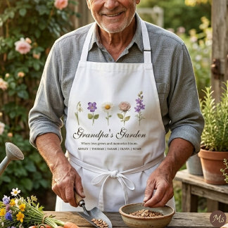 Tablier Le jardin de grand-père 5 Fleur de naissance mensu