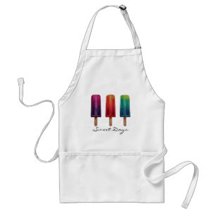 Tablier Le mignon de Popsicle d'aquarelle crème