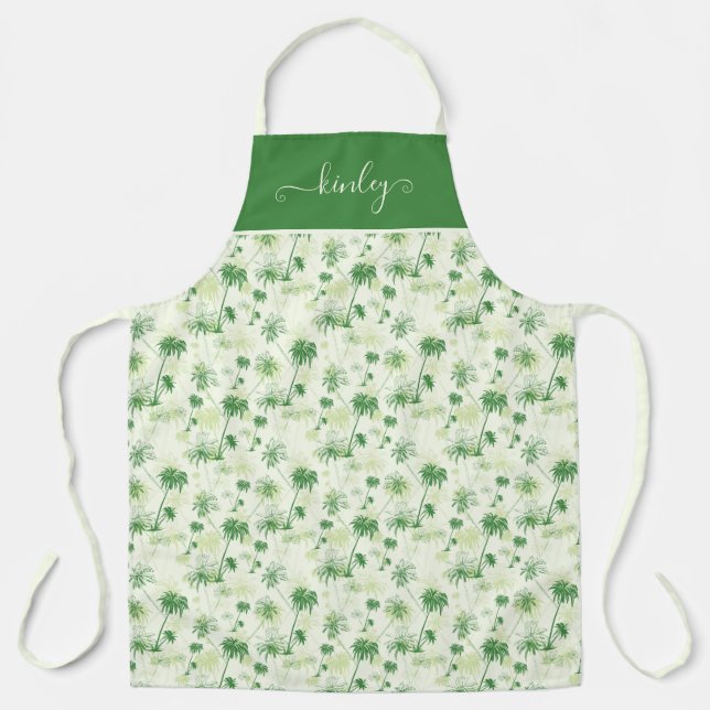 Tablier Le Motif Green Palm Tree (Recto)