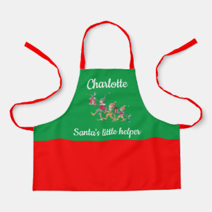 Tablier Le nom de l'enfant Père Noël Helper Baking with