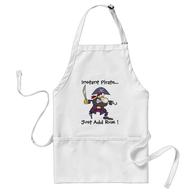 Tablier Le pirate instantané…, ajoutent juste le rhum ! (Devant)