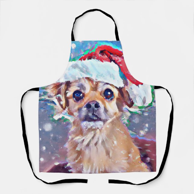 Tablier Le plus mignon chien de Noël jamais vu ! (Recto)