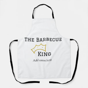 Tablier Le roi du barbecue couronne nom texte cuisine meil