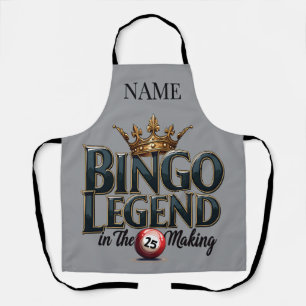 Tablier Légende du Bingo Couronnée d'Or en Typographie Rét