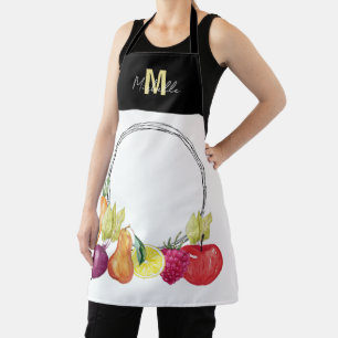 Tablier Légumes et fruits mignons monogrammés