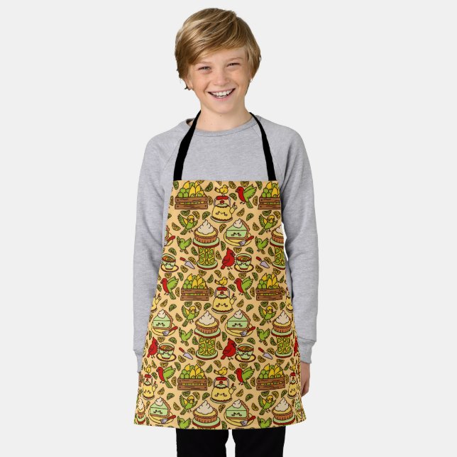 Tablier Lemon & Lime Twitter pattern apron (Porté)