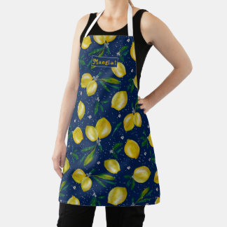 Tablier Lemons of Sorrento "Mangia !" Apron d'Italie