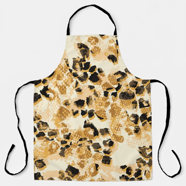 Tablier Leopard Chic : Elégance Motif Vintage. (Recto)