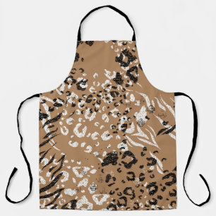Tablier Léopard moderne : motif de nature sauvage.