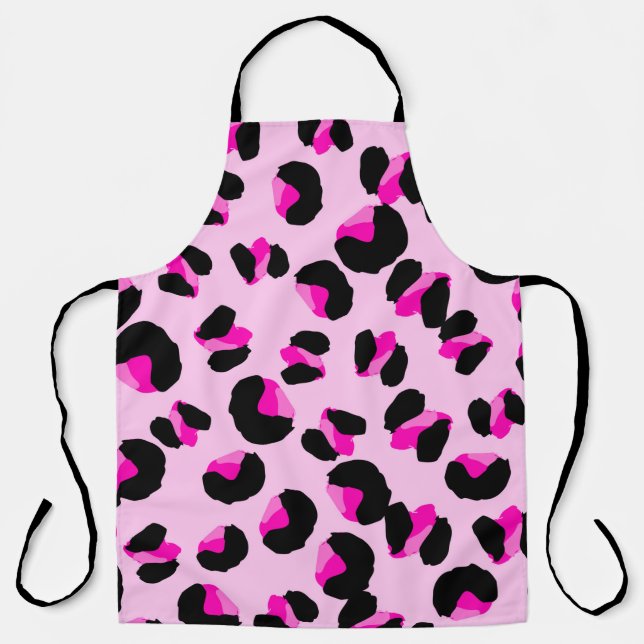 Tablier Léopard rose. Motif de peau animale. Leopard. Pant (Recto)