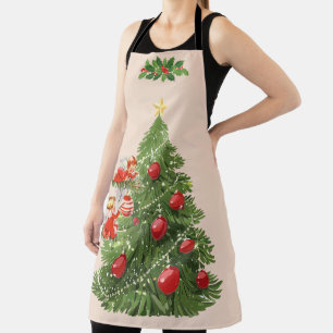 Tablier Les anges décorant l'arbre de Noël
