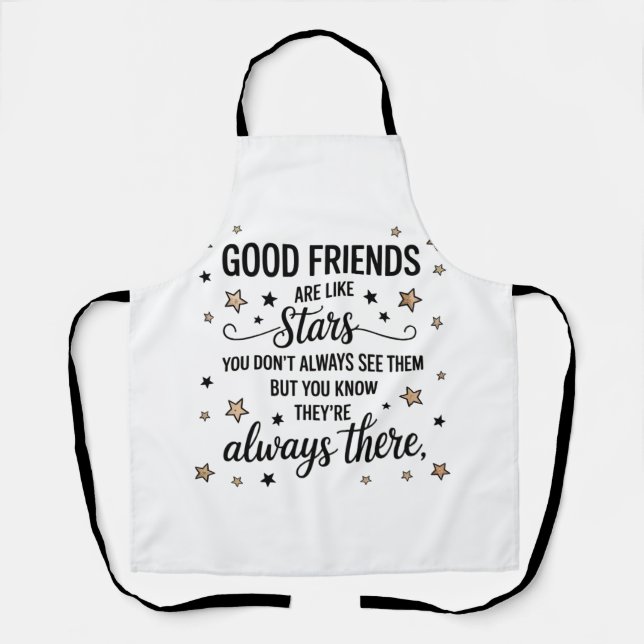 Tablier Les bons amis sont comme des étoiles Citation Insp (Recto)