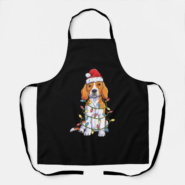 Tablier Les cadeaux de Noël des Beagles Père Noël (Recto)
