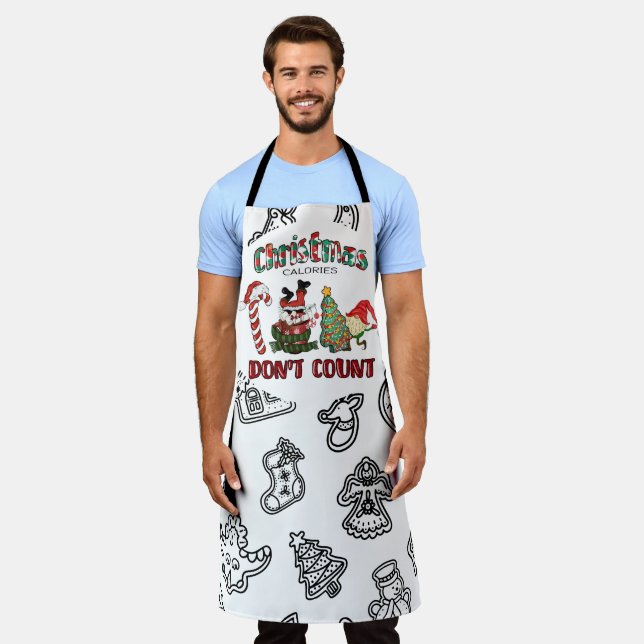 Tablier Les calories de Noël ne comptent pas Apron (Porté)