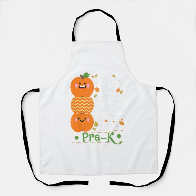 Tablier Les Citrouilles À Patch Pré K Enseignant Halloween (Recto)