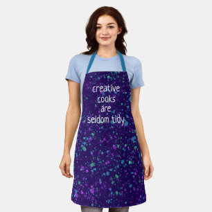 Tablier Les cuisiniers créatifs sont rarement Tidy Purple 