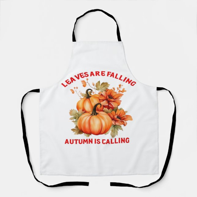 Tablier Les feuilles tombent, l'automne appelle Design Cla (Recto)