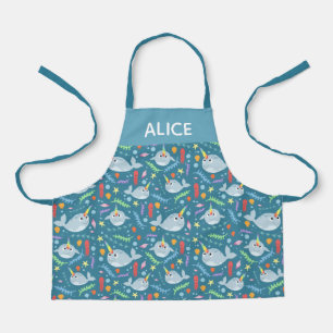 Tablier Les filles adorent l'arc-en-ciel Narwhal & Name Tu