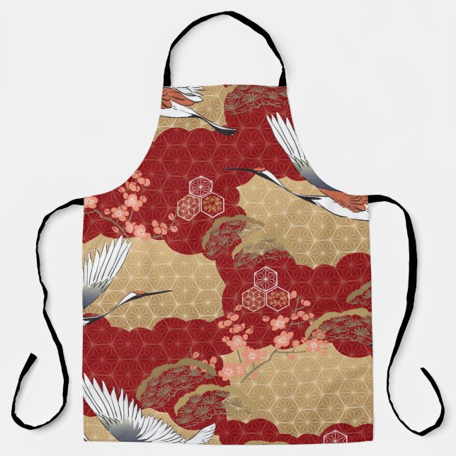Tablier Les fleurs japonaises de kimono (Recto)