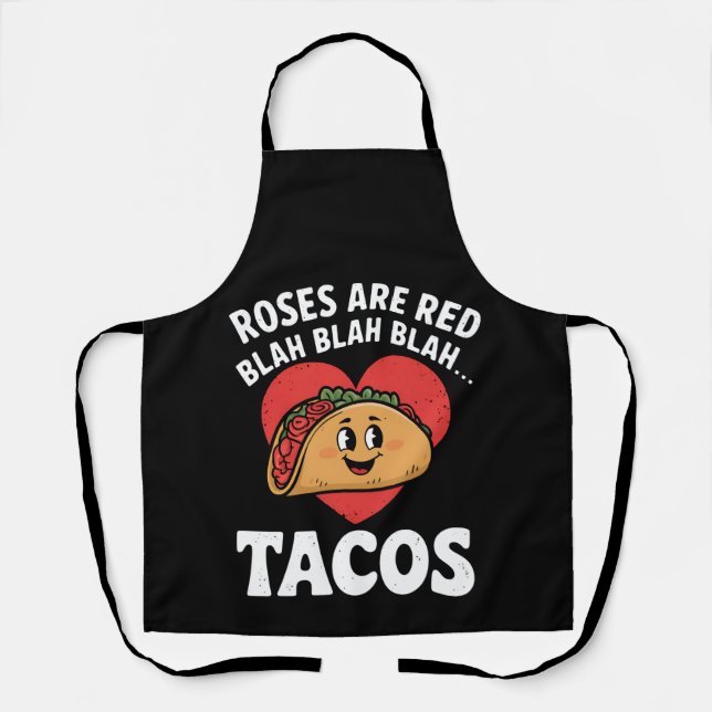 Tablier Les roses sont rouges, blablabla tacos drôle Saint (Recto)