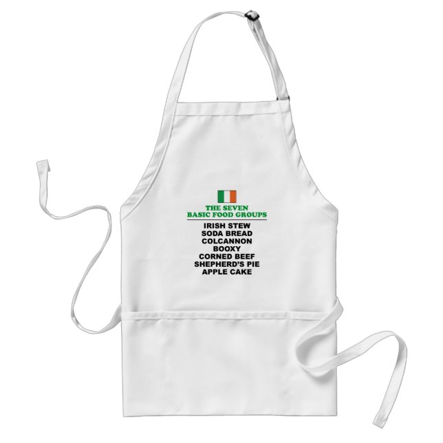Tablier Les sept groupes alimentaires de base Funny Irish (Devant)