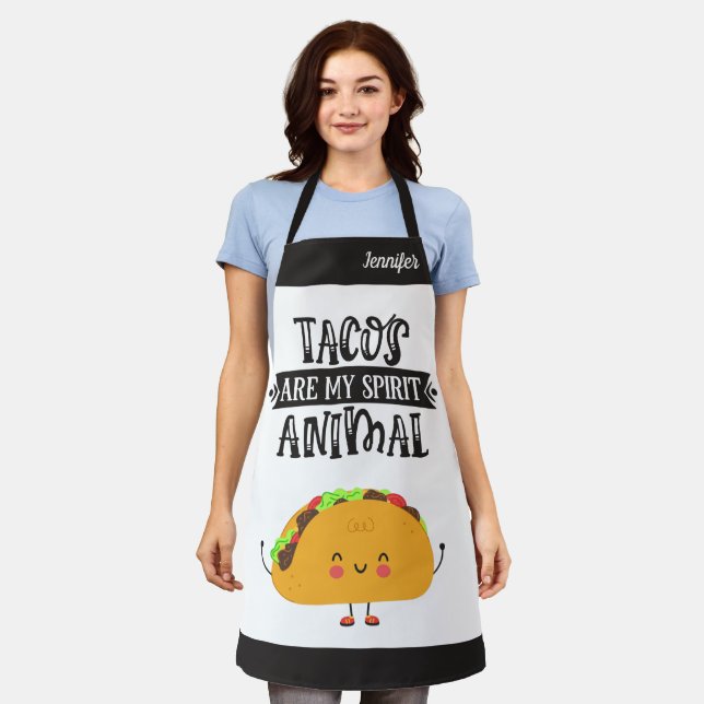 Tablier Les Tacos amusants sont mon humour animal d'esprit (Porté)