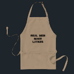 TABLIER LES VRAIS HOMMES DE HANOUKKA ARPON FONT DES LATKES<br><div class="desc">DONNEZ CE TABLIER JUIF À VOTRE CHEF PRÉFÉRÉ POUR HANOUKKA OU N'IMPORTE QUAND LE CADEAU.</div>