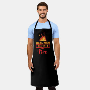 Tablier Les vrais Hommes Jouent Avec Le Feu Apron, L'Homme