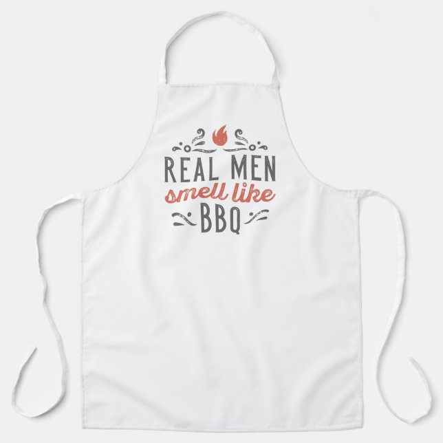 Tablier Les vrais hommes sentent comme le barbecue (Recto)