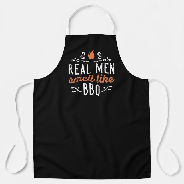 Tablier Les vrais hommes sentent comme le barbecue (Recto)