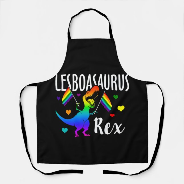 Tablier Lesboasaurus Rex Lesbian Dinosaur Pride LGBT (Recto)