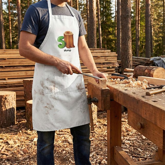 Tablier Lettre alphabet S Arbre S Amusant Arbre Stump Art (Créateur téléchargé)
