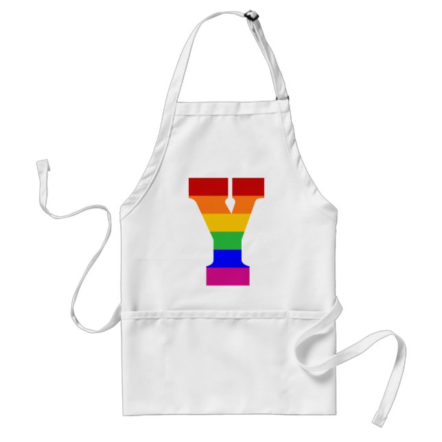 Tablier Lettre arc-en-ciel Y (Devant)