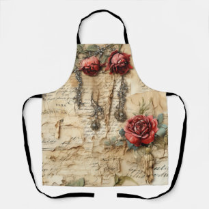 Tablier Lettre d'amour florale antique nostalgique