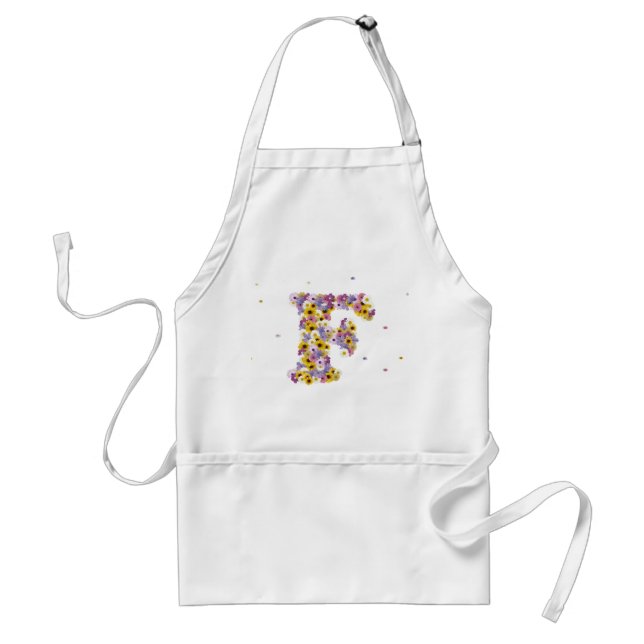 Tablier Lettre de fleurs F (Devant)