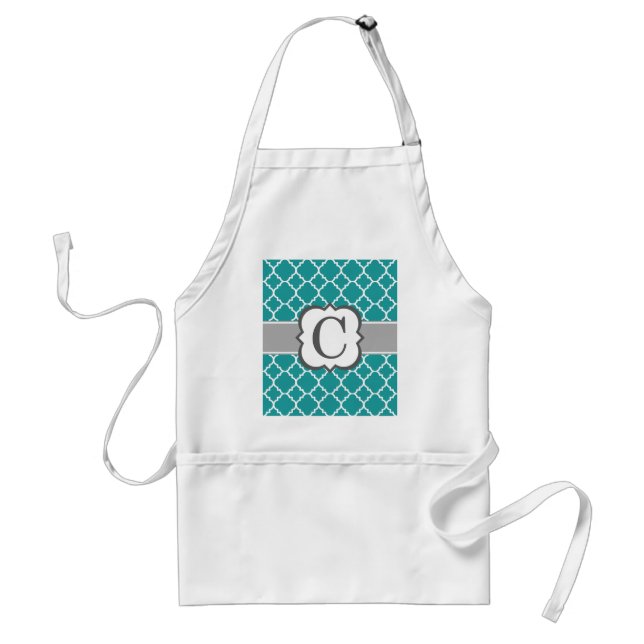 Tablier LETTRE MONOGRAPHIQUE BLEUE Turquoise C QUATREFIL (Devant)