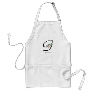 TABLIER LETTRE MONOGRAPHIQUE FLORALE G APPARON DE RETRAITE