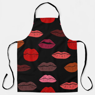 Tablier Lèvres colorées motifs sans couture
