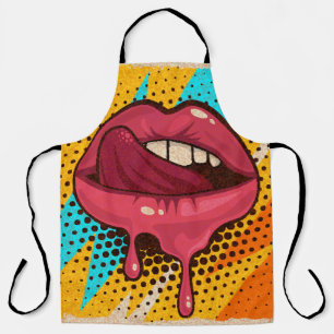 Tablier Lèvres d'art pop : Vintage tendance