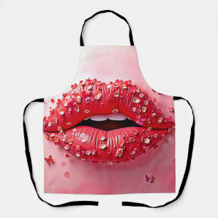 Tablier Lèvres en fleurs : Baiser papillon floral