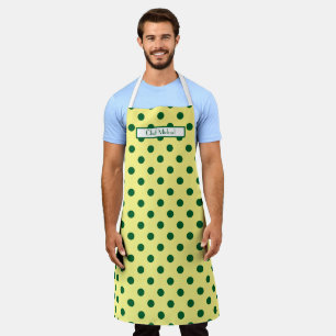 Tablier Lg motif à pois DIY Couleurs Vert Jaune clair SV